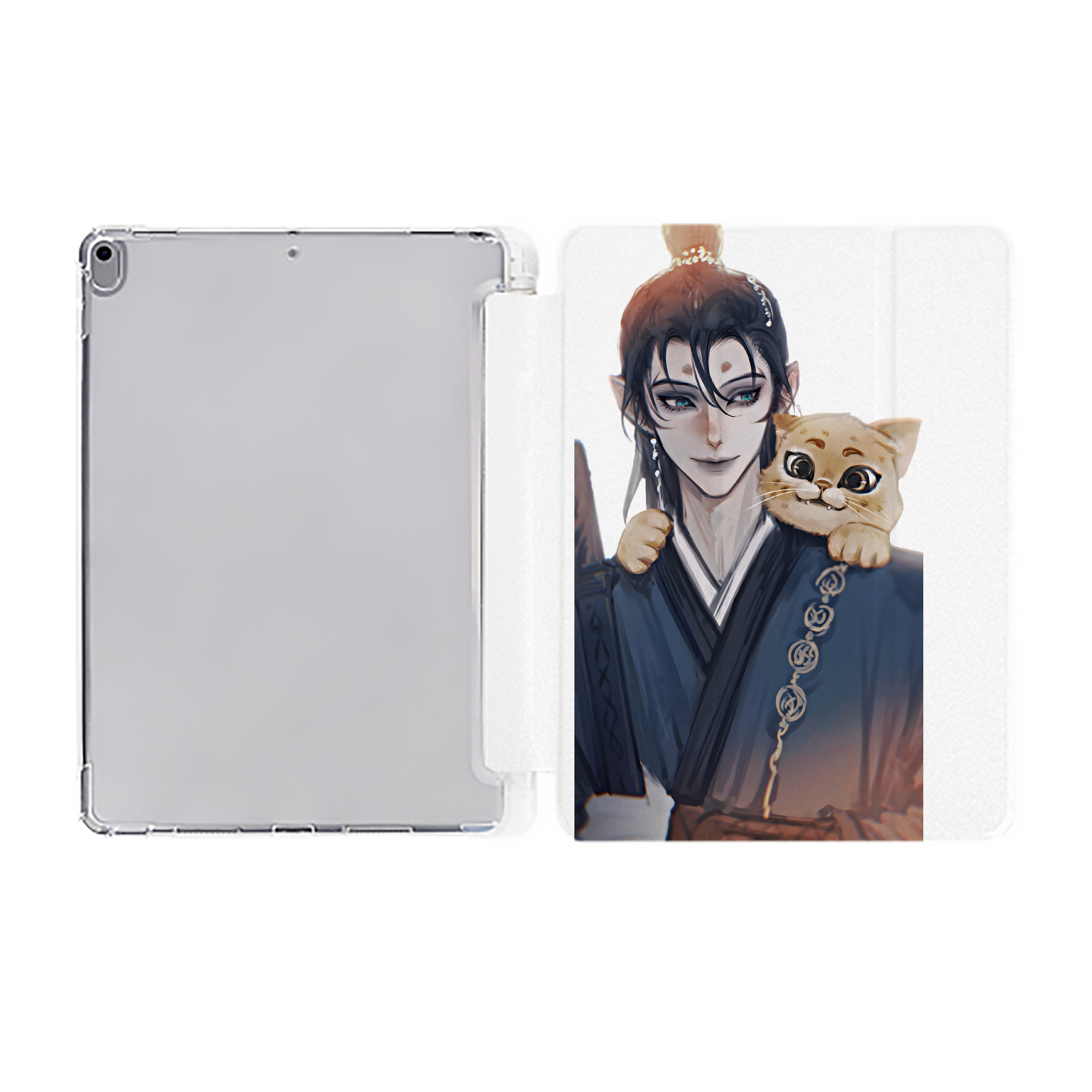 （画像用） Ne Zha 2 ナタ 魔童の大暴れ IPad ケース ペン収納付き 三つ折りスタンド PUレザー×シリコン 対応機種9.5/10.5/10.9インチ
